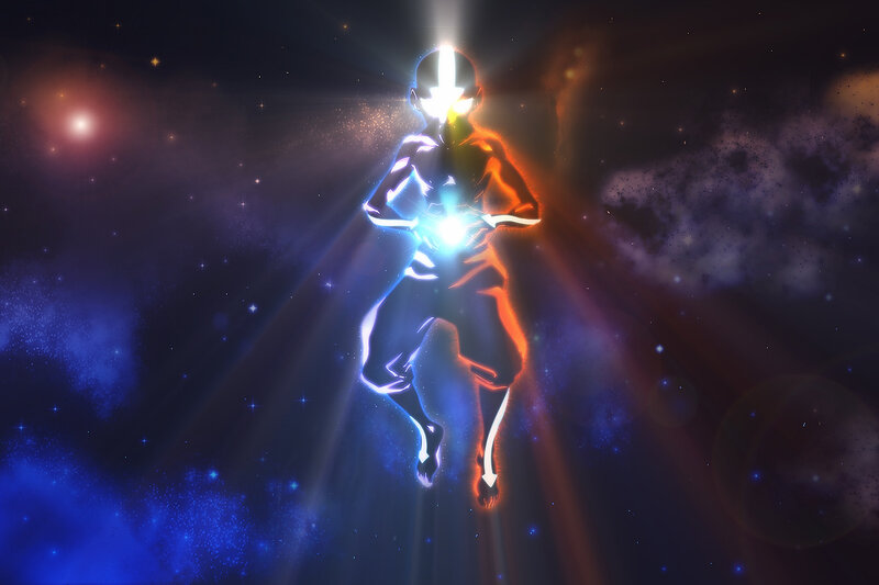 Glowing Figure in Space