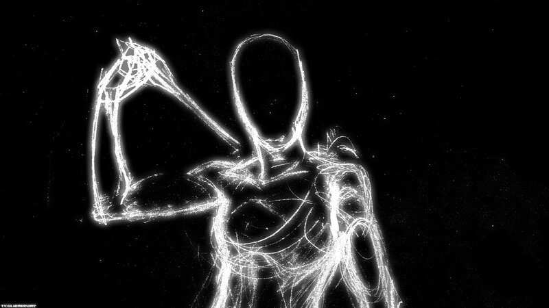 Glowing Figure in Space — White