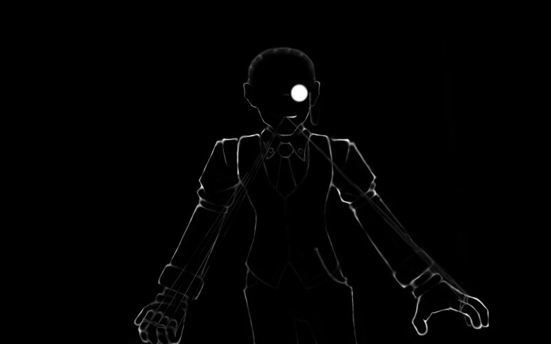 Glowing Figure in Suit