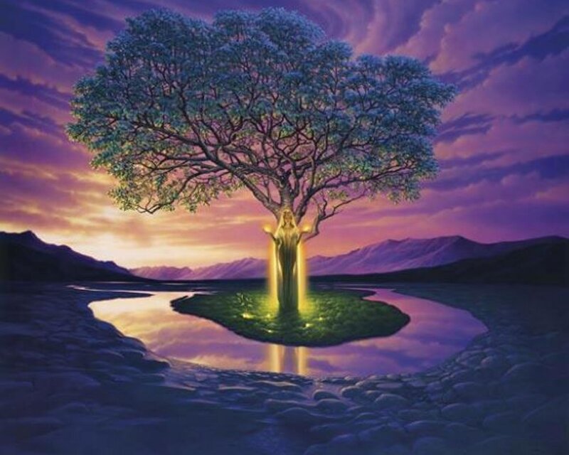 Glowing Figure in Tree