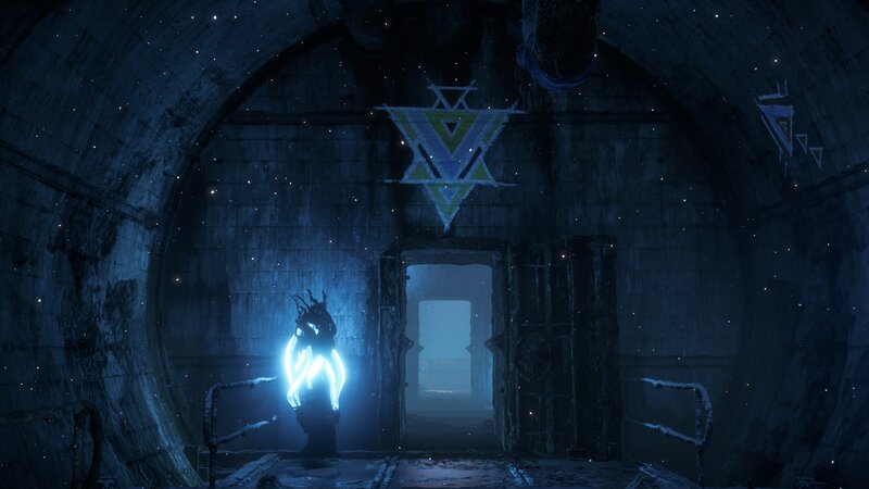 Glowing Figure in Tunnel