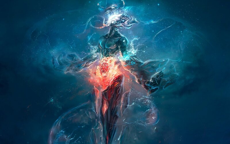 Glowing Figure in Water