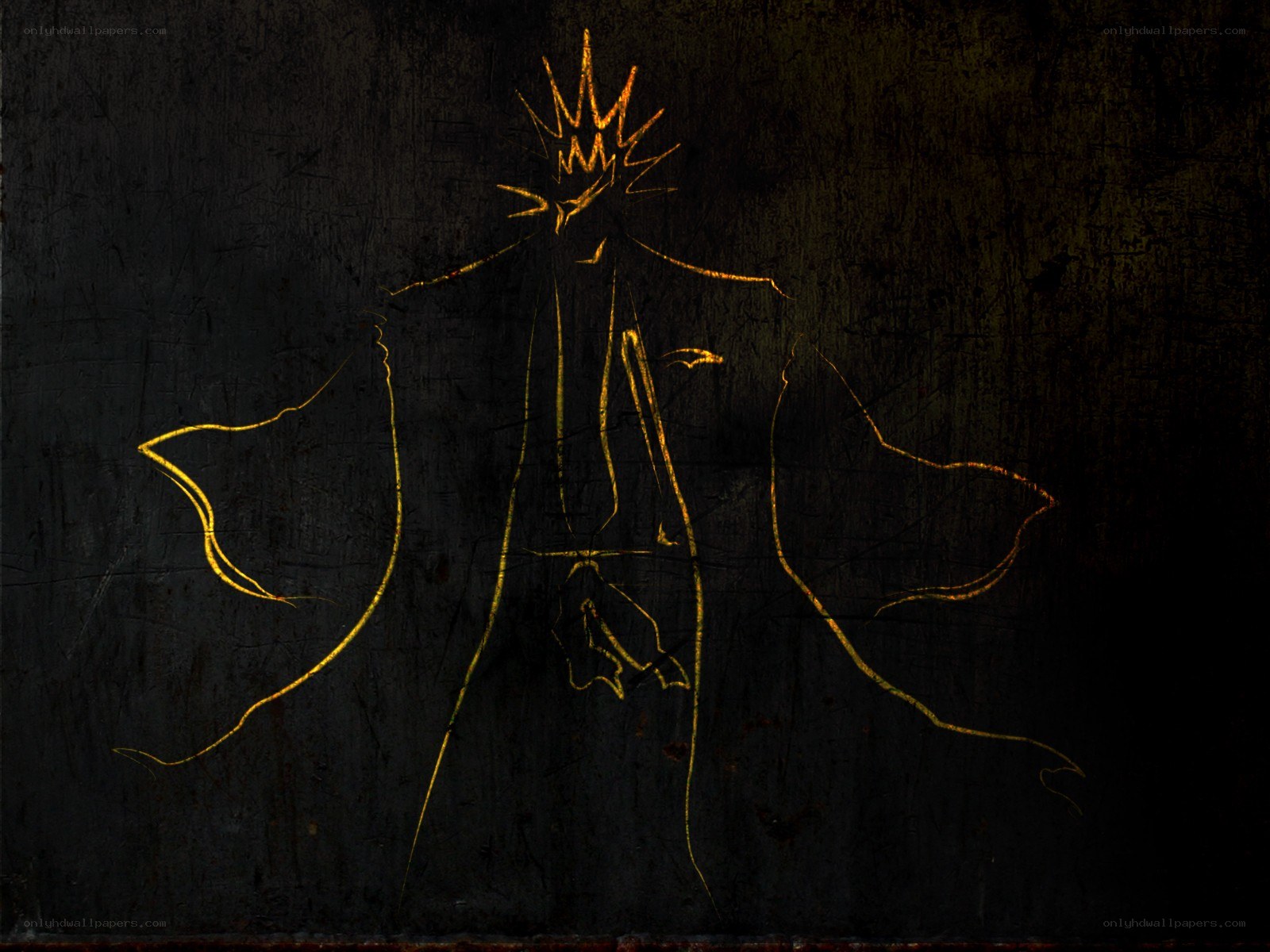 glowing figure on dark surface