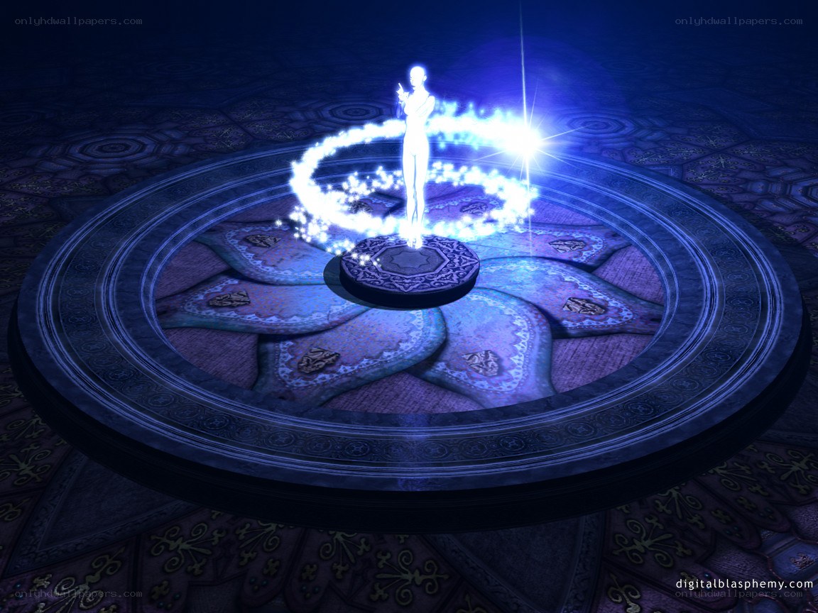 glowing figure on ritual circle