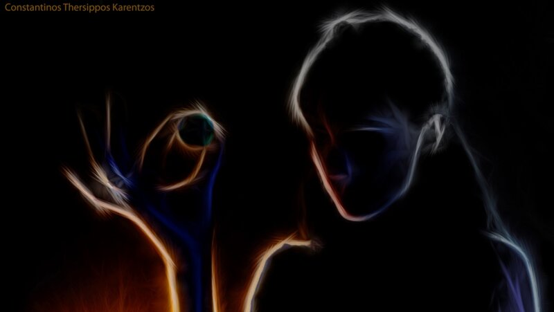 Glowing Figure Silhouette — Black