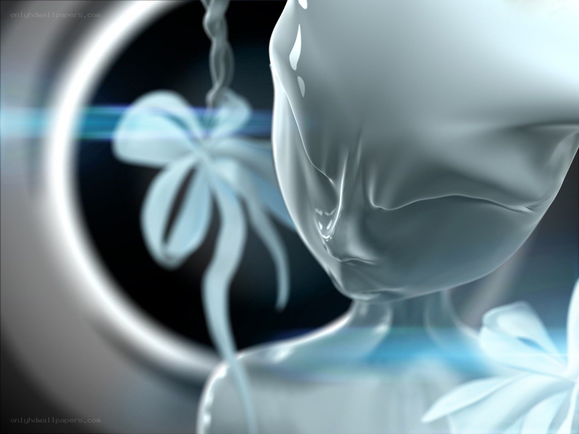 glowing figure with bow