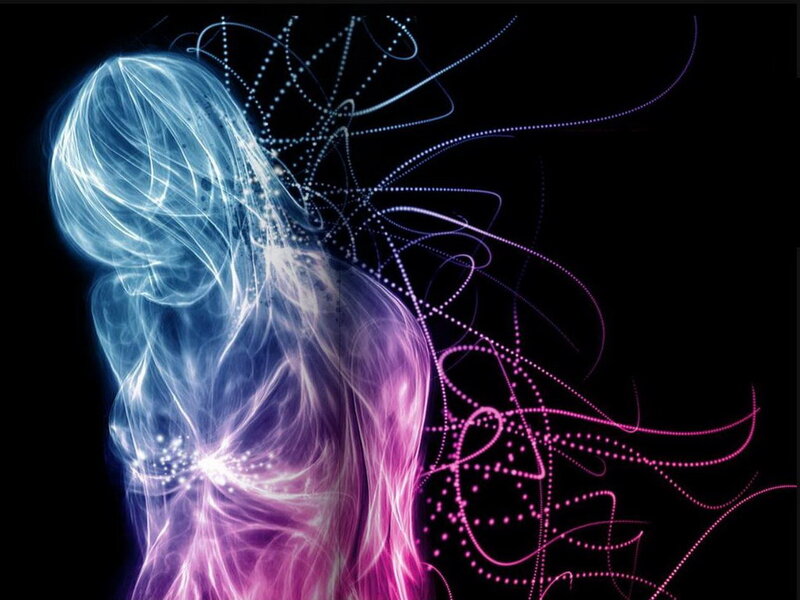 Glowing Figure with Energy Lines — Blue