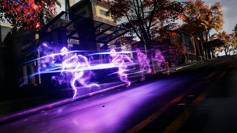 Glowing Figures Running
