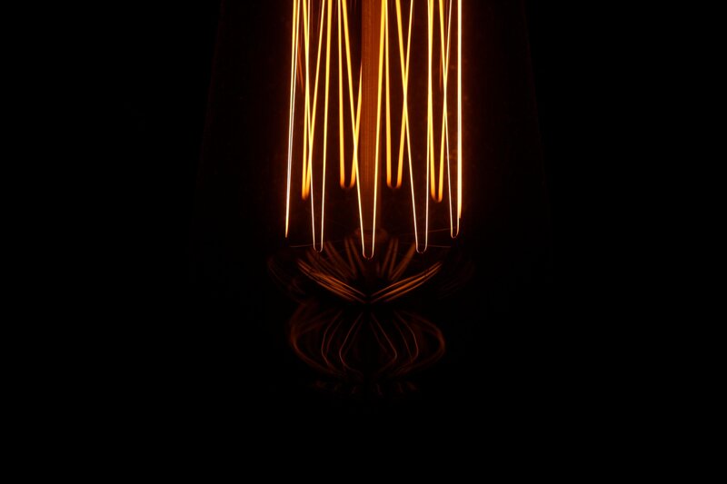 glowing filament bulb