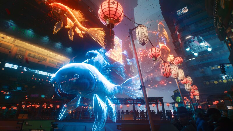 Glowing Fish in City