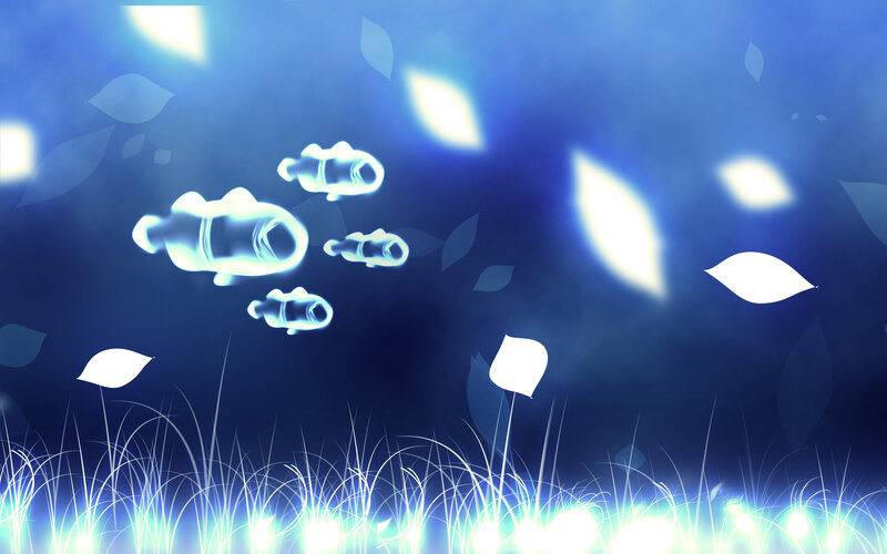 glowing fish in underwater scene