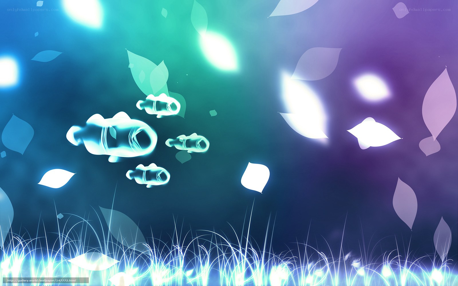glowing fish in underwater scene