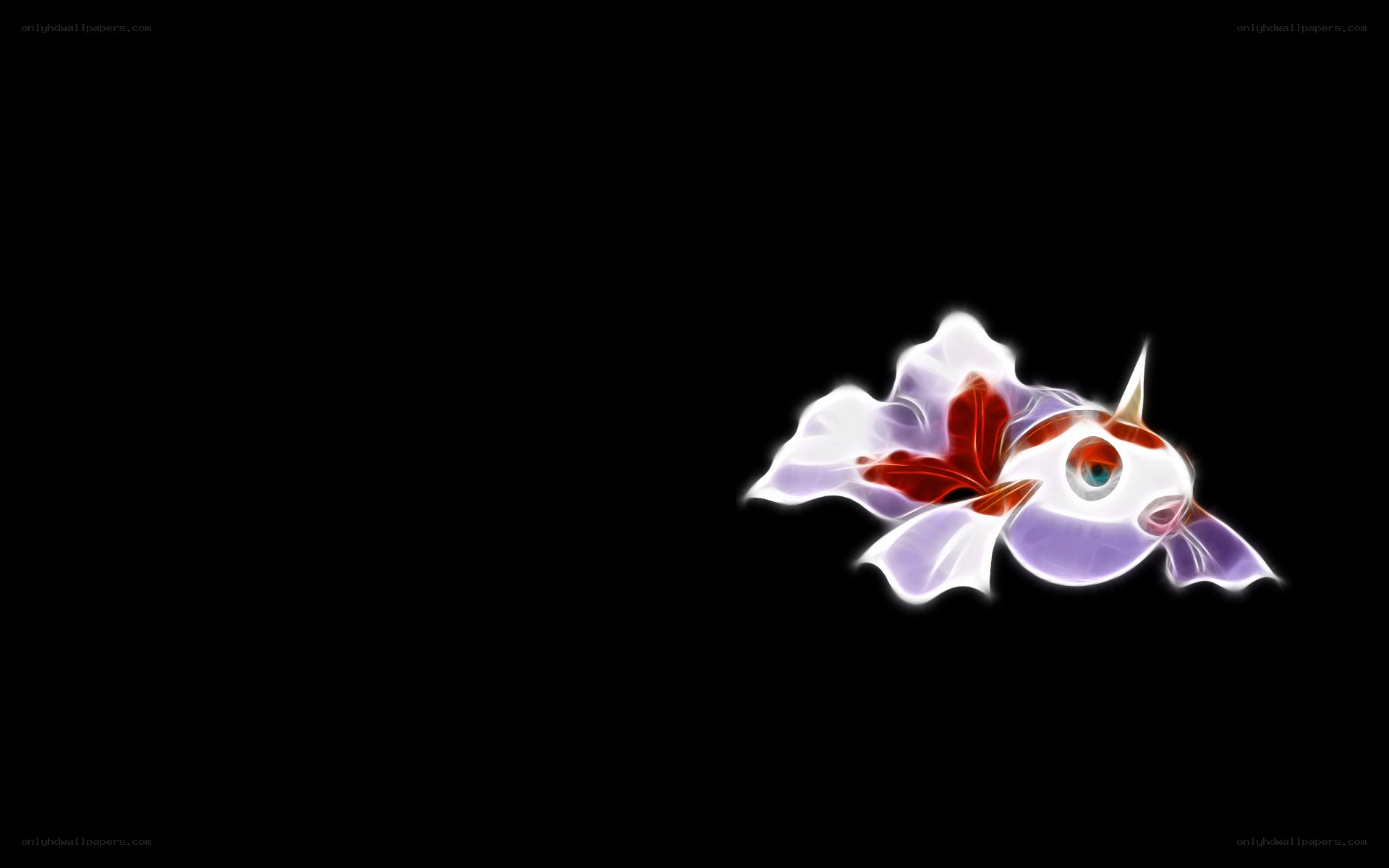 glowing fish on black background