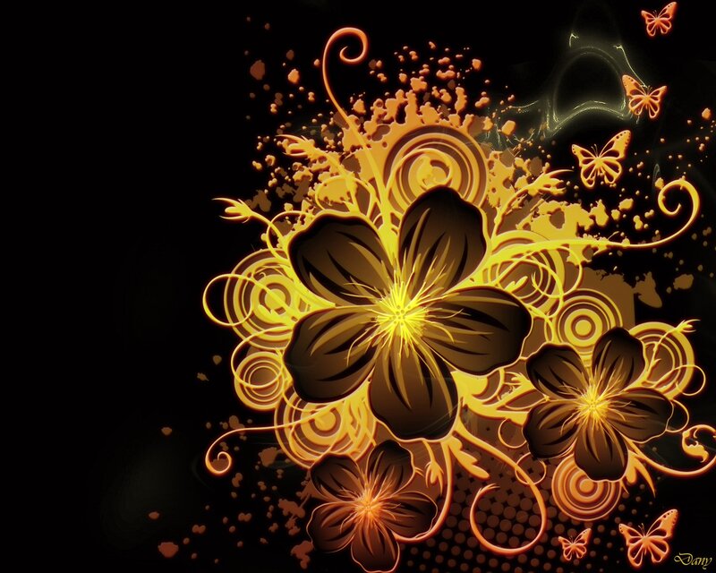 glowing floral abstract design