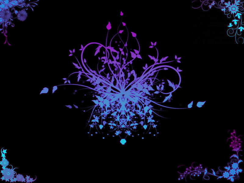 Glowing Floral Pattern — Purple