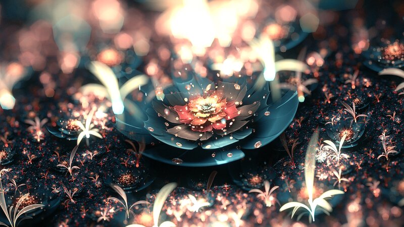 Glowing Flower in Dark Soil