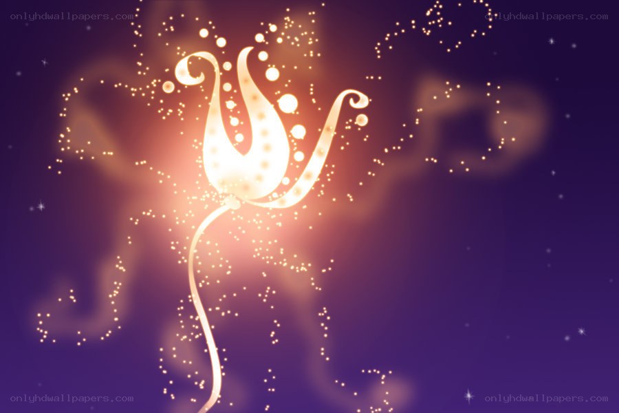 glowing flower with sparkles