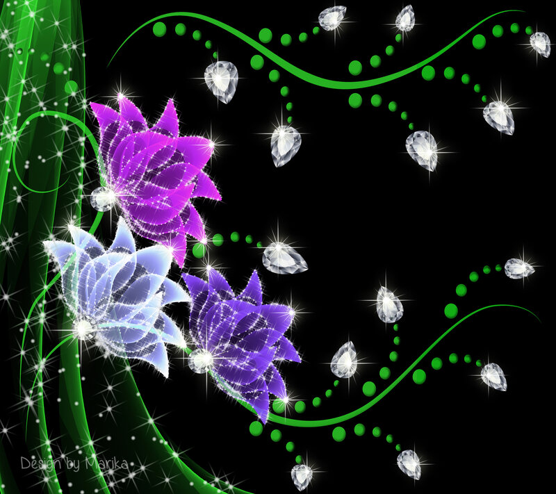 Glowing Flowers and Diamonds