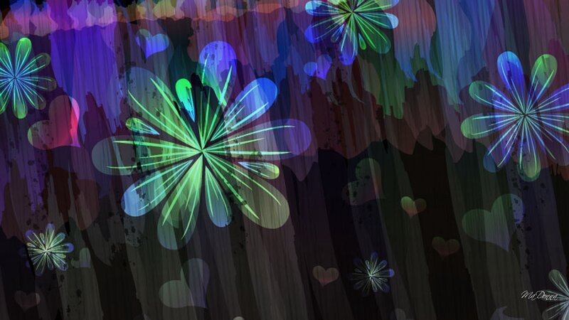 Glowing Flowers and Hearts