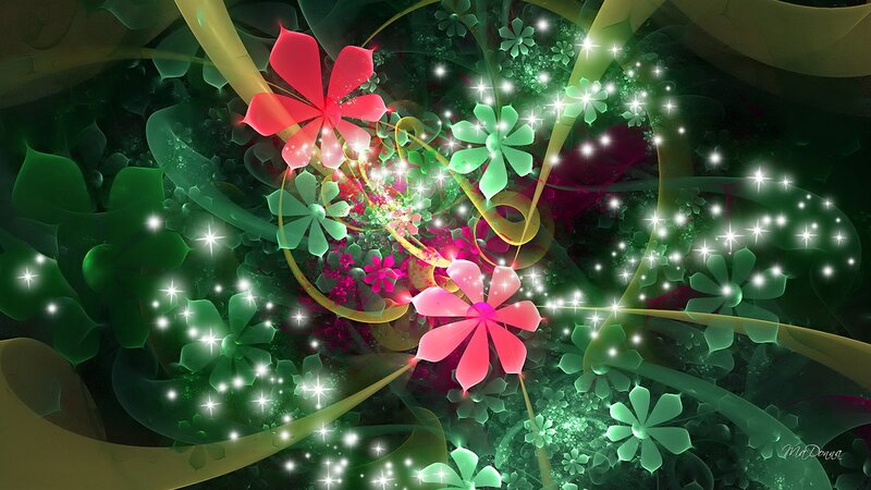 Glowing Flowers in Garden