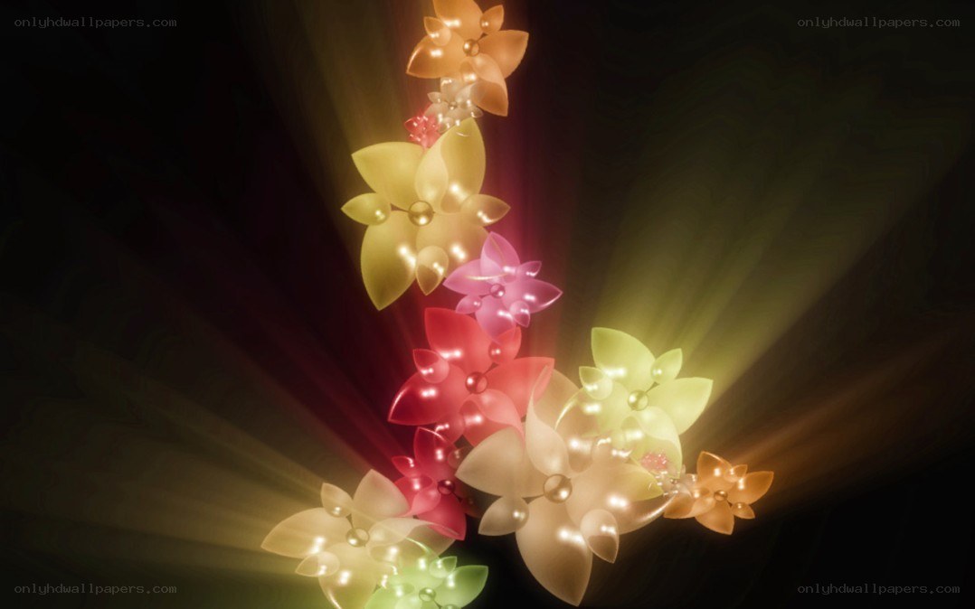glowing flowers in radiant light