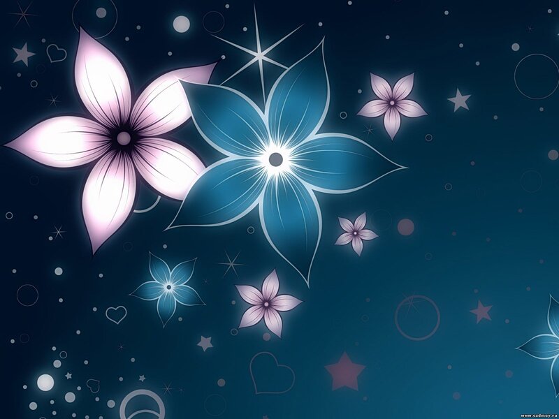 Glowing Flowers in Space