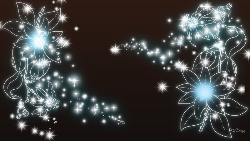 Glowing Flowers with Sparkles