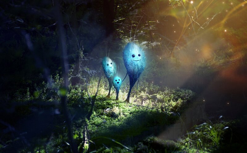 glowing forest creatures