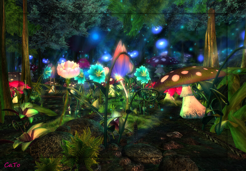 Glowing Forest Flowers