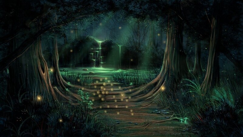 Glowing Forest Path