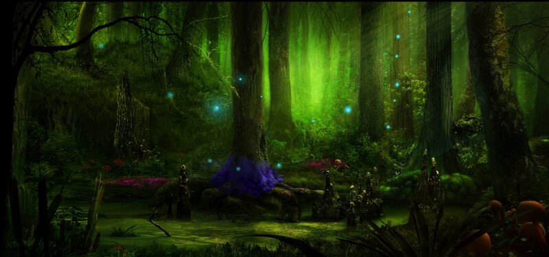 Glowing Forest Scene
