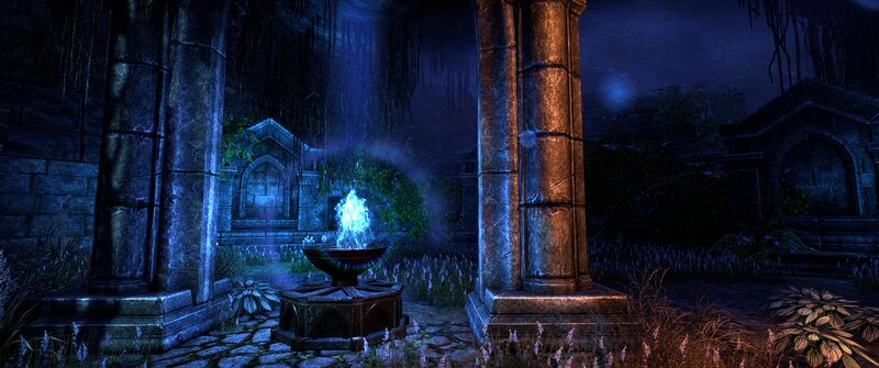 Glowing Fountain in Ruin