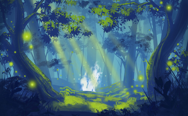 Glowing Fox in Forest