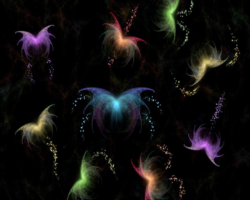 Glowing Fractal Butterflies