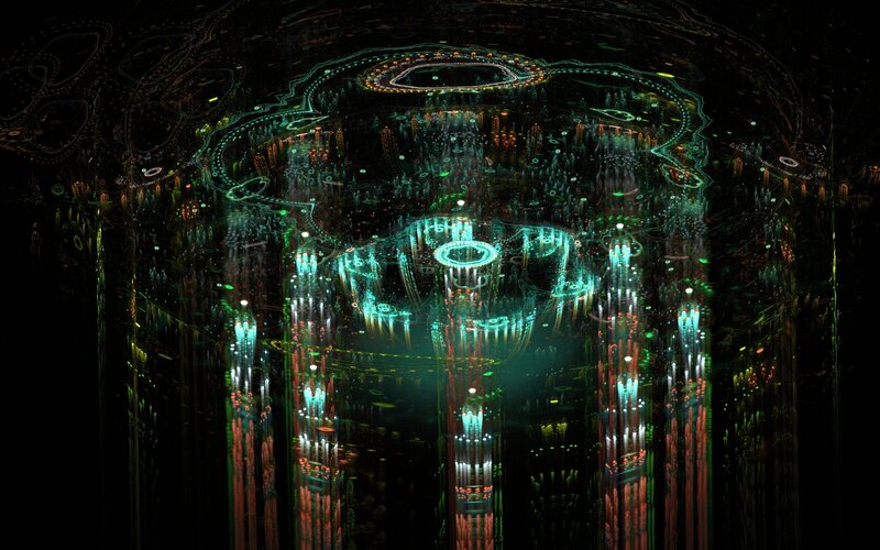glowing fractal cathedral