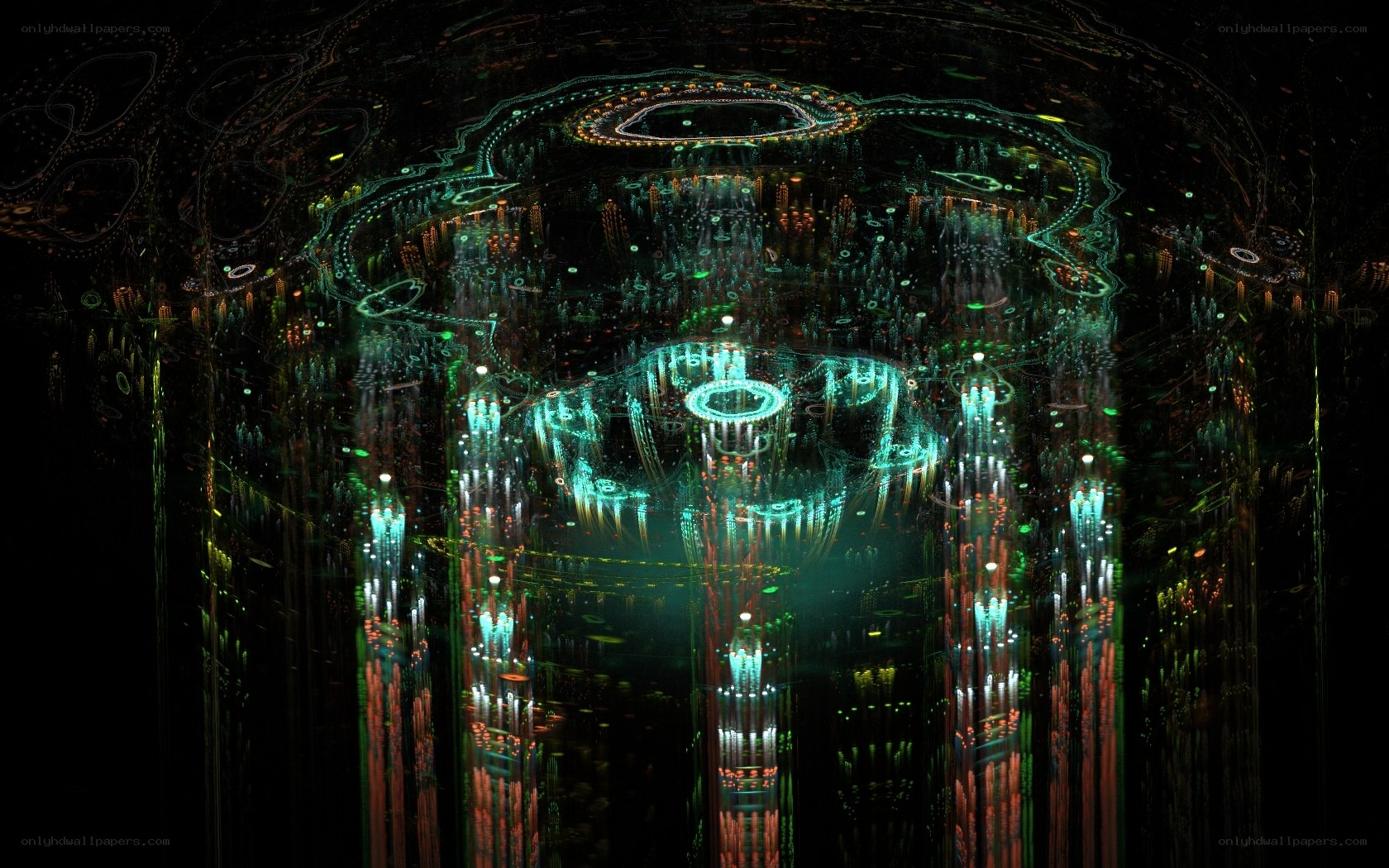 glowing fractal cathedral