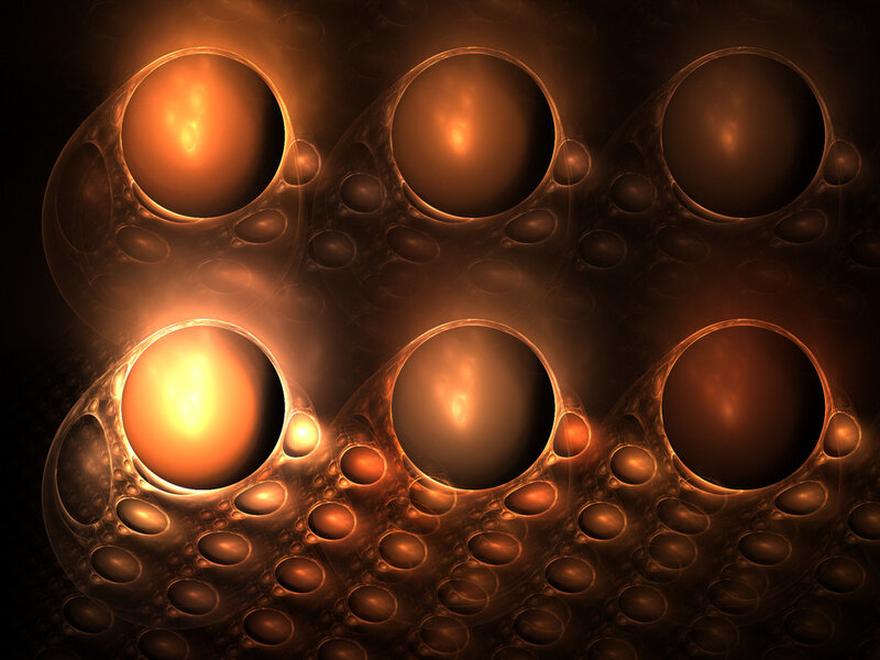 glowing fractal cell structure