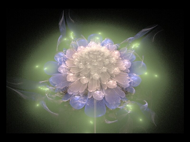 Glowing Fractal Flower — Green
