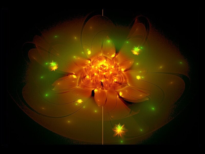 Glowing Fractal Flower — Orange