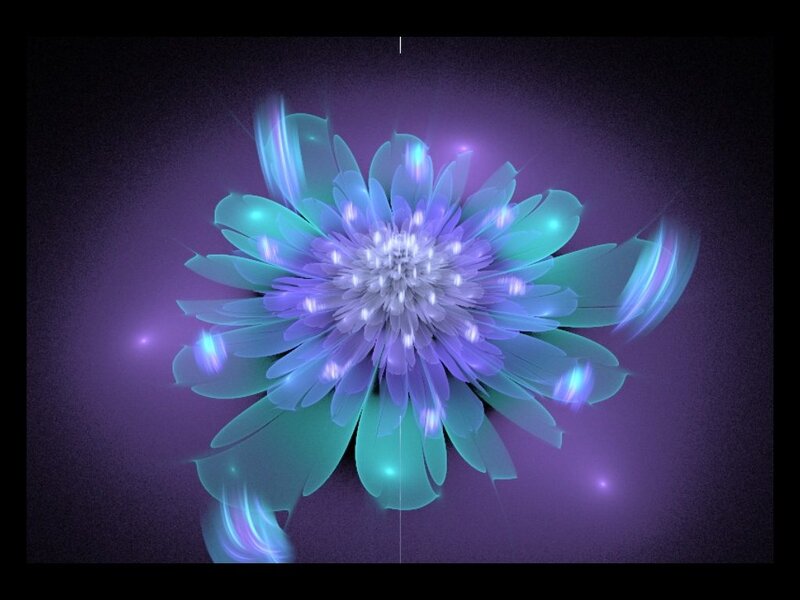 Glowing Fractal Flower — Purple