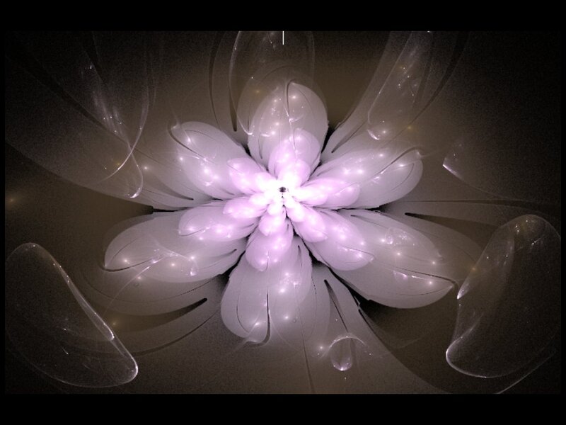 Glowing Fractal Flower — White, Ethereal
