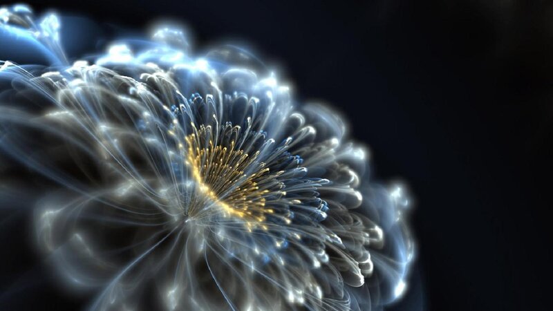 Glowing Fractal Flower — White