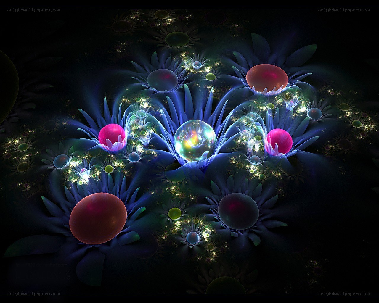 glowing fractal flowers