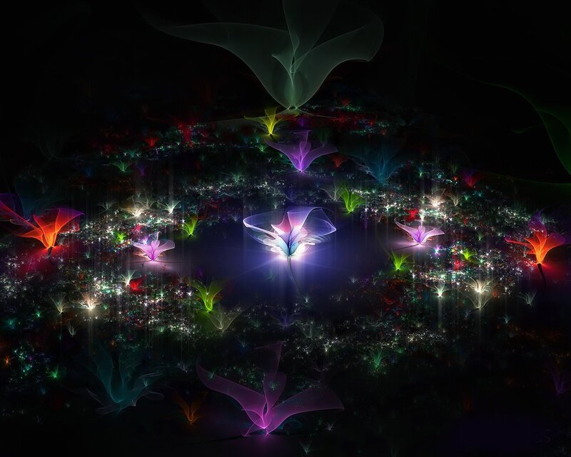 glowing fractal flowers