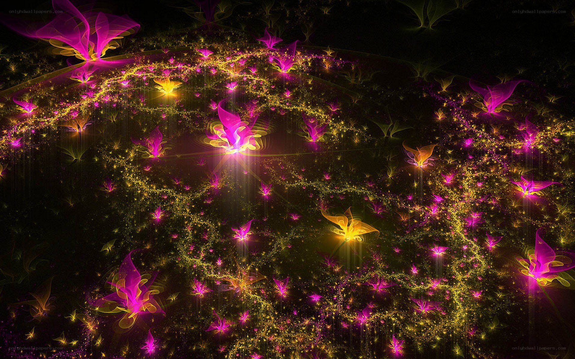 glowing fractal flowers