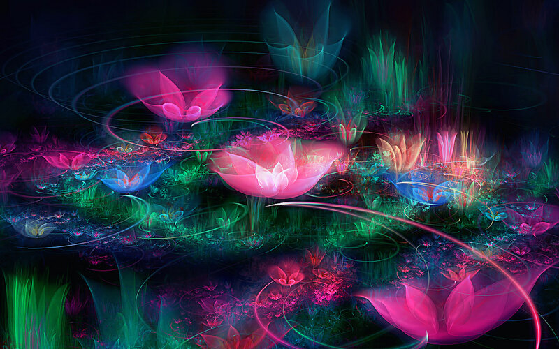 glowing fractal flowers