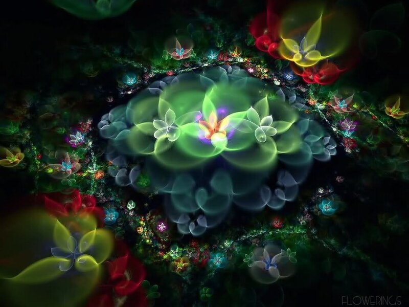 Glowing Fractal Flowers — Green