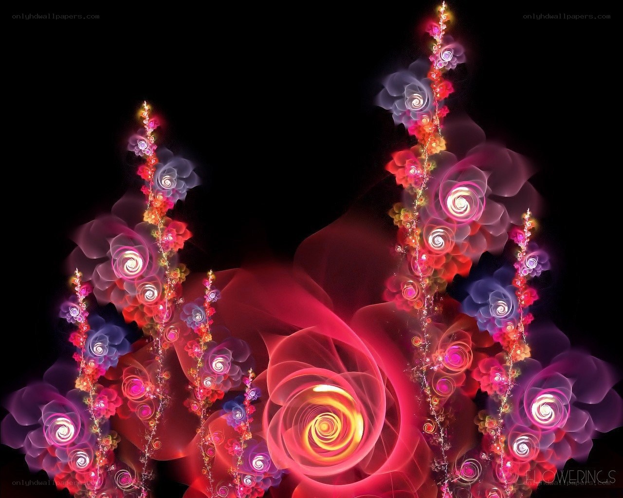 glowing fractal flowers