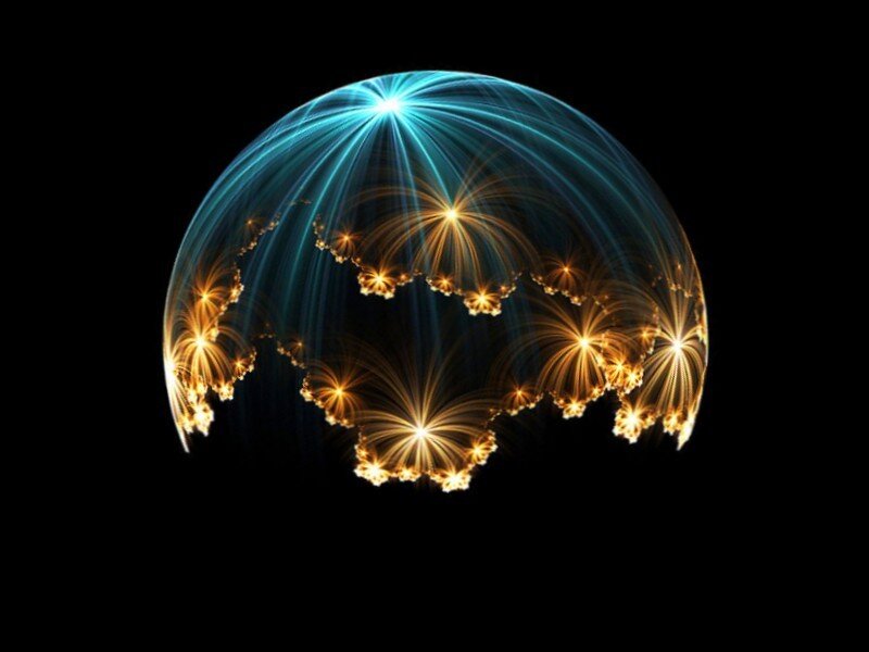 glowing fractal globe