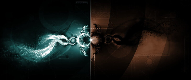 Glowing Fractal Patterns — Black, Dramatic